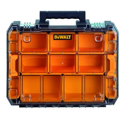 Organizador de herramientas DEWALT DWST17805 TSTAK con tapa transparente y 7 compartimentos