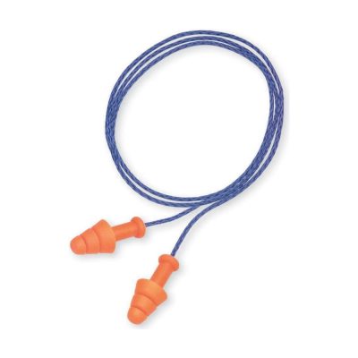 Howard Leight Metal Detectable Reusable TPE Corded Ear Plugs - NRR 25 (SmartFit)
