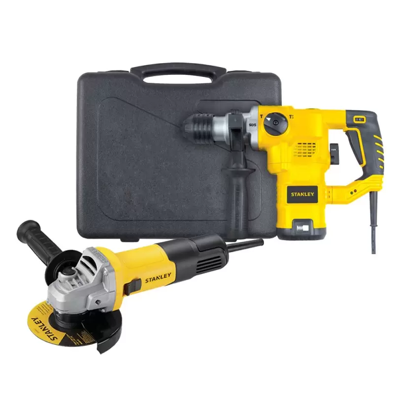 Combo Rotomartillo y Amoladora Stanley STHR1232K-K10 SDS Plus 1250W + 4 1/2"