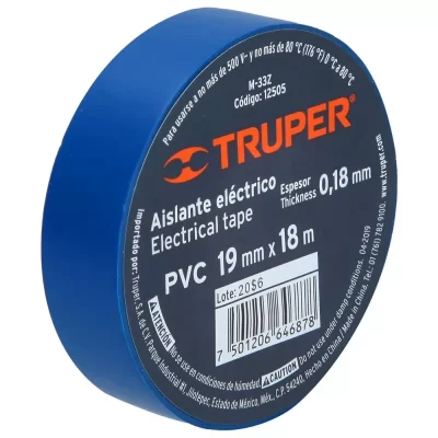 Cinta Aislante Azul 19mm x 18m Truper 12505